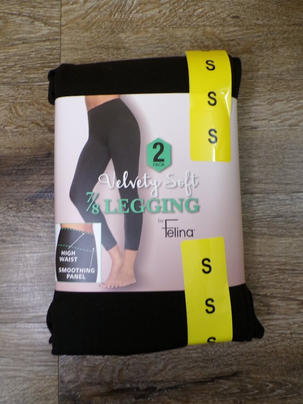 Felina NWT Women's Velvety Soft 7/8 Black Legging, 2-pack Choice of S, L or XL - Picture 5 of 16